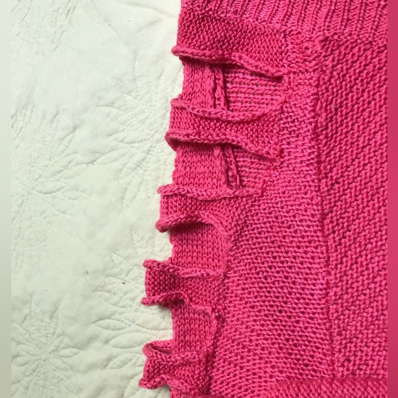 Pink Sweater with Peek-a-Boo arms Size: Large - Picture 3 of 7